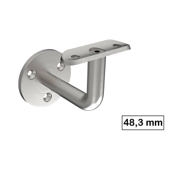 Edelstahl Handlaufhalter 48,3 mm inkl. 3-Fach Befestigung Handlauf Rundrohr Handlaufträger Wandhandlauf V2A